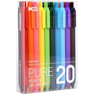 PURE Colored Gel Pens 0.5mm 20 Pieces Set Colorful Multi-color Ink Fine